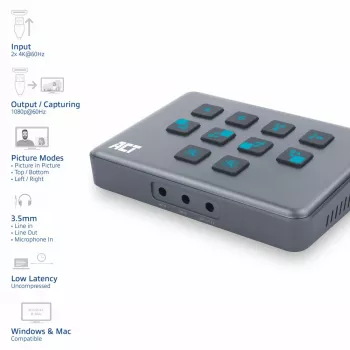 ACT Dual HDMI -tulo USB-C-videoswitch 60Hz harmaa