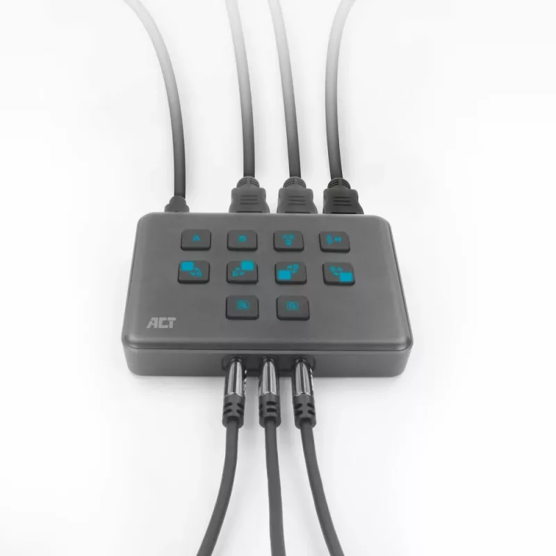 ACT Dual HDMI -tulo USB-C-videoswitch 60Hz harmaa