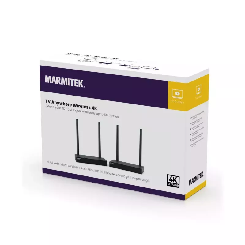Langaton AV-lähetin & -vastaanotin Marmitek TV Anywhere 4K musta