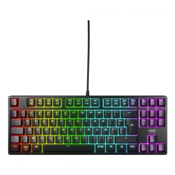 Mekaaninen pelinäppäimistö No name K4V2 RGB — Tenkeyless 80–87%, AZERTY ranska, USB, RGB-taustavalo, 68 näppäintä, 2 m kaapeli, musta
