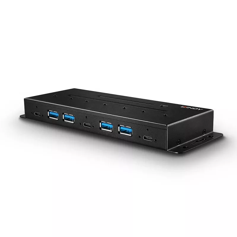 Lindy 7 portin USB 3.2 Gen 2 -metallikeskitin