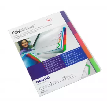 GBC 2101323E välilehdet polypropeeni (PP) sininen, vihreä, oranssi, pinkki, violetti 5 kpl