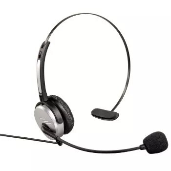 Hama kuulokkeet päänaualla johdollinen toimisto/callcenter musta, hopea