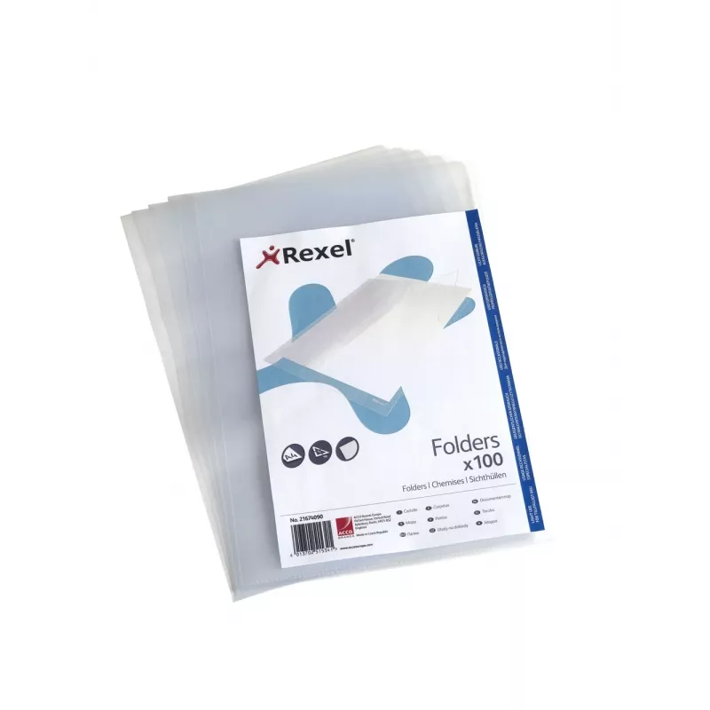 Rexel Embossed L-muovitasku 21674090, A4 (210 x 297 mm), polypropeeni (PP), läpinäkyvä, 100 kpl