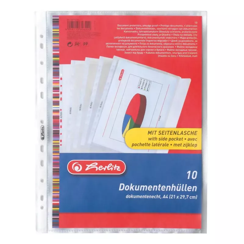 Kansio Herlitz 5896204 polypropeeni (PP) läpinäkyvä A4