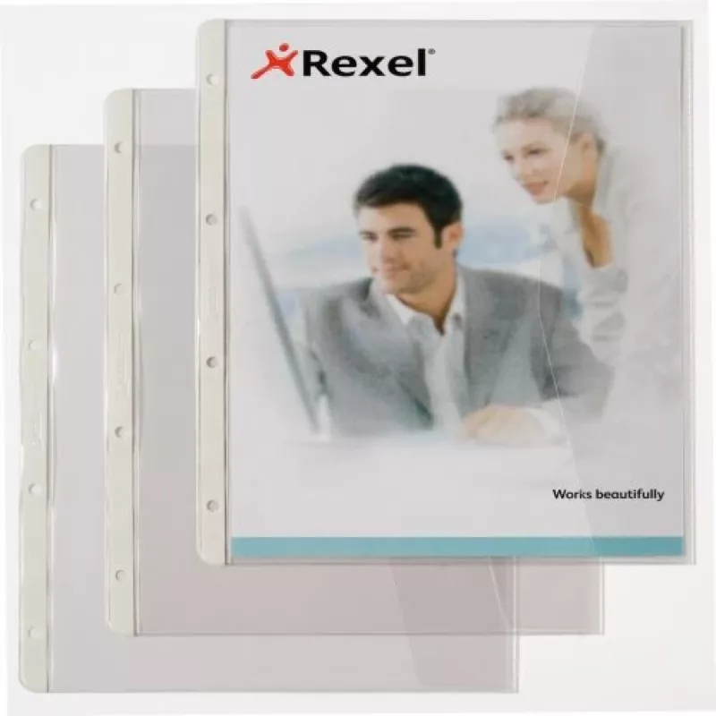 Rexel asiakirjakotelo 226784, A4 ylisuuri, 220 x 300 mm, läpinäkyvä, 5 kpl