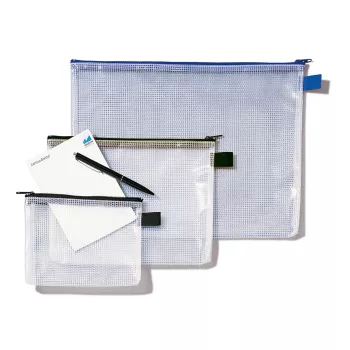 Rexel verkkotasku mustalla vetoketjulla A5, PVC, 31 g, musta, läpinäkyvä