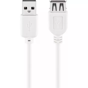 USB 2.0 Hi-Speed -jatkokaapeli Goobay 96198 1,8 m valkoinen