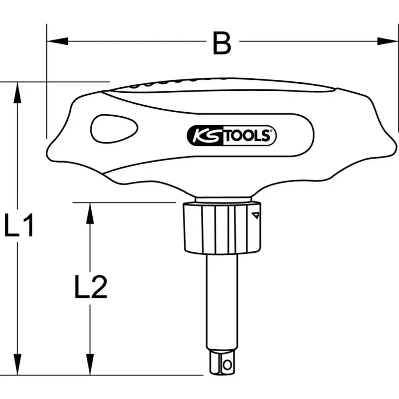 KS Tools 151.1109 1/4" ERGOTORQUEmax T-kahvainen räikkä, 45 hammasta