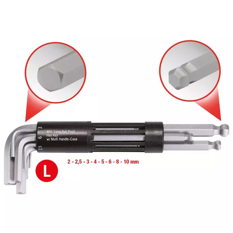 L-muotoinen kuusiokoloavainsarja KS Tools 151.2100 metrinen 8 kpl