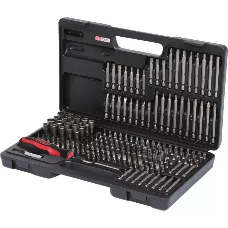 Ruuvitalttakärkisarja KS Tools 911.2008 208 kpl nikkeli DIN 3126 ISO 1173