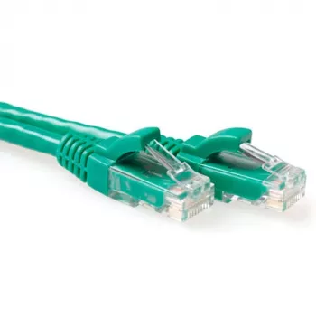 ACT vihreä 20 metrin U/UTP CAT6 -verkkokaapeli taittumissuojalla ja RJ45-liittimillä