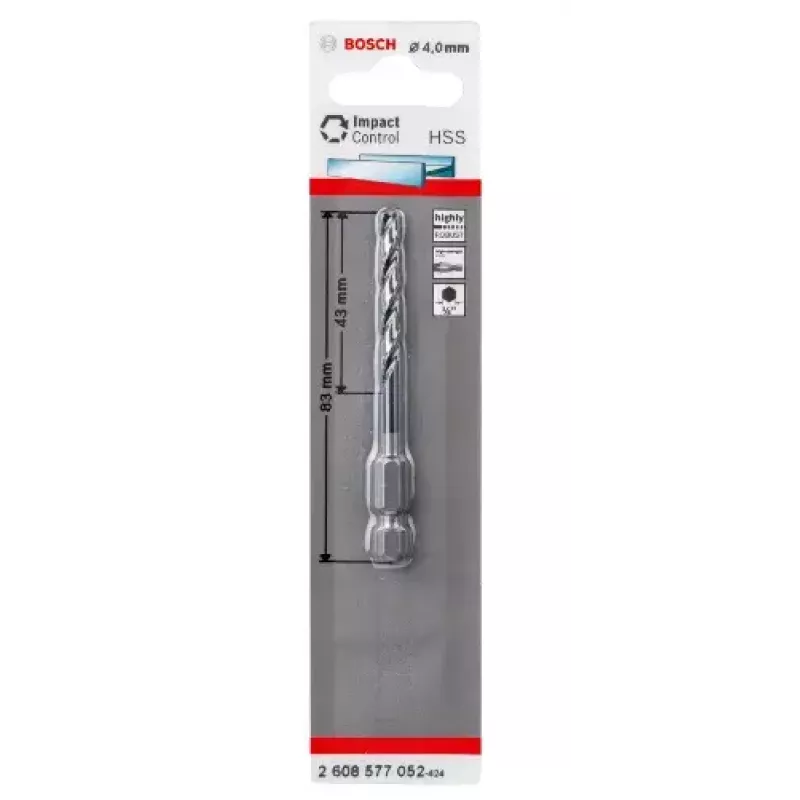 Bosch 2608577052 Metalliporanterä 4 mm, kokonaispituus 83 mm