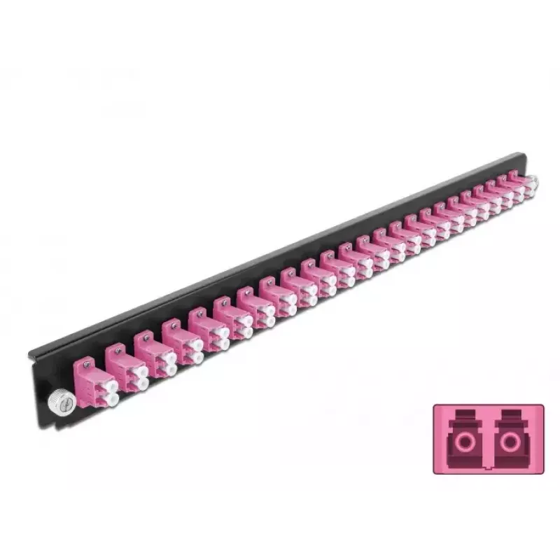 Splice-box etulevy DeLOCK 19 inch 24 port LC Duplex violetti
