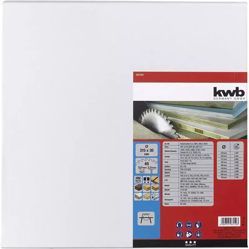KWB 593159 pyörösahanterä 31,5 cm 1 kpl