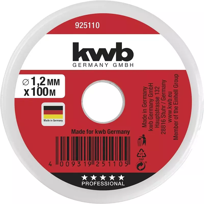 KWB 925110 lanka 100 m nailon vihreä 1,2 mm