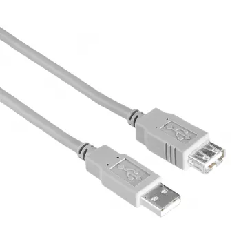 Hama 00200906 USB-kaapeli 3 m USB A harmaa USB 2.0 0,48 Gbit/s