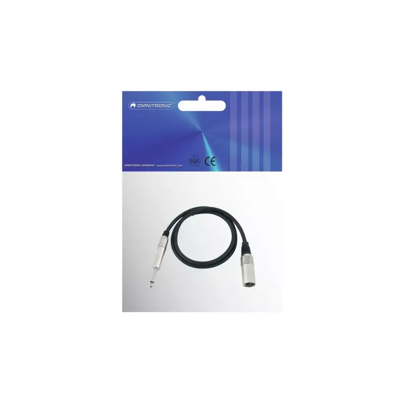 Audiokaapeli Omnitronic 3022519A 0,9 m XLR 6,35 mm musta
