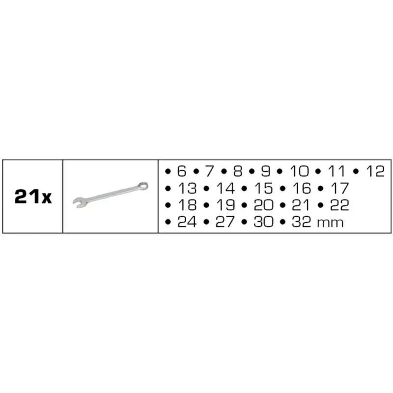 Brilliant Tools BT011021 Lenkki-kiintoavainsarja, 21 kpl