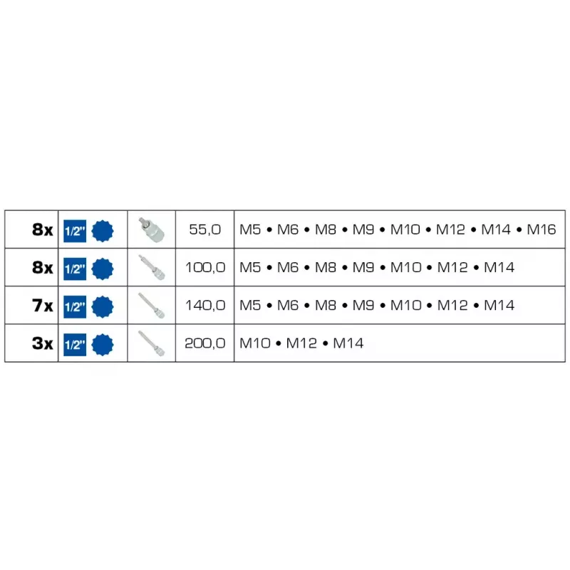Hylsyavainsarja Brilliant Tools BT022026