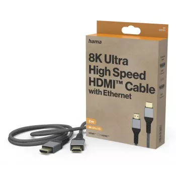 Hama 00305150 HDMI-kaapeli 2 m HDMI Type-A (standardi) musta, harmaa