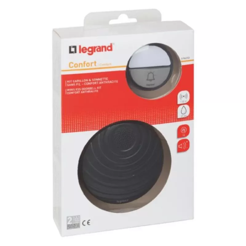 Legrand 094253 Langaton gongisarja, antrasiitti