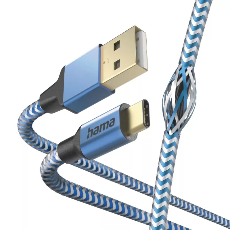 Hama Reflective USB-kaapeli USB 2.0 1,5 m USB A USB C sininen