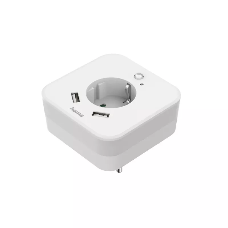 Hama 00223498 LED-yövalo pistorasialla, 2 USB-lähtöä, liike- ja valotunnistin
