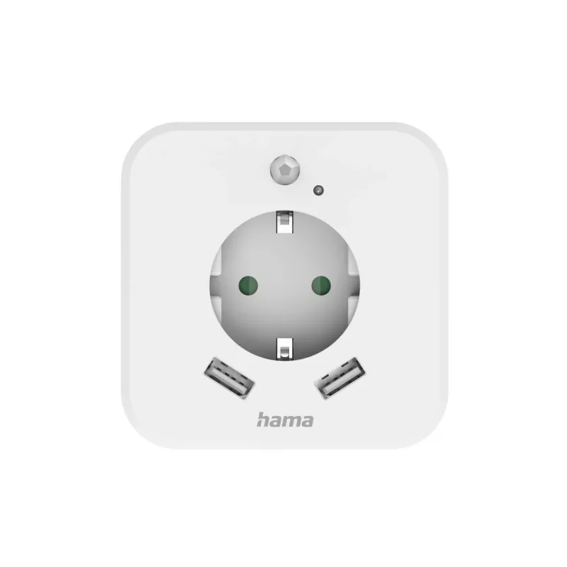 Hama 00223498 LED-yövalo pistorasialla, 2 USB-lähtöä, liike- ja valotunnistin