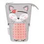 Pehmeä penaali Herlitz Kitty polyesteri harmaa pinkki valkoinen