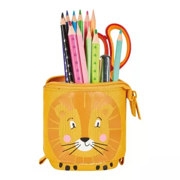 Pehmeä penaali Herlitz Lion 140 mm x 75 mm x 185 mm polyesteri oranssi keltainen