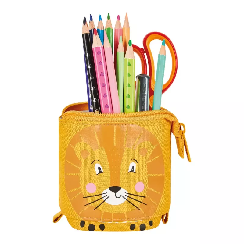Herlitz 300001508 Lion pehmeä penaali, polyesteri, oranssi/keltainen