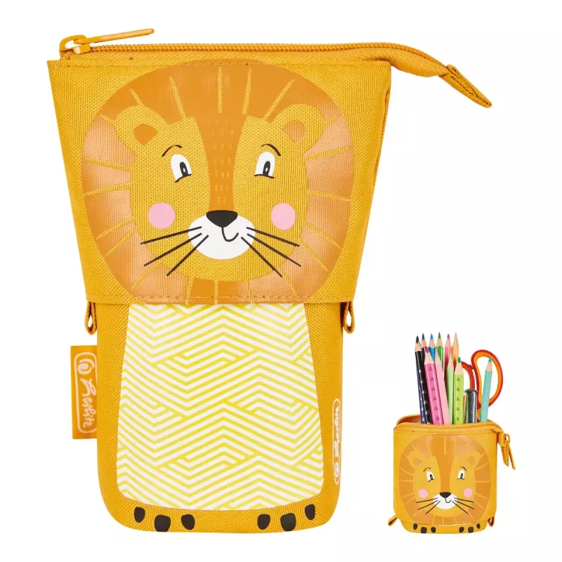 Herlitz 300001508 Lion pehmeä penaali, polyesteri, oranssi/keltainen