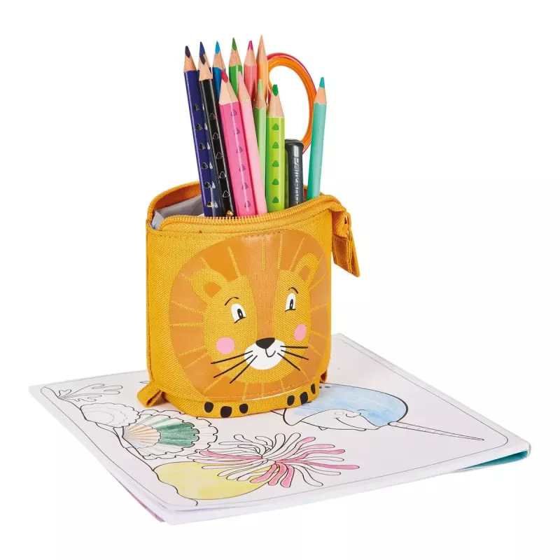 Herlitz 300001508 Lion pehmeä penaali, polyesteri, oranssi/keltainen