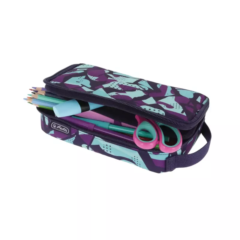 Penaalipussi Herlitz 2 Go CamoPurple polyesteri sininen violetti 210x130x60mm