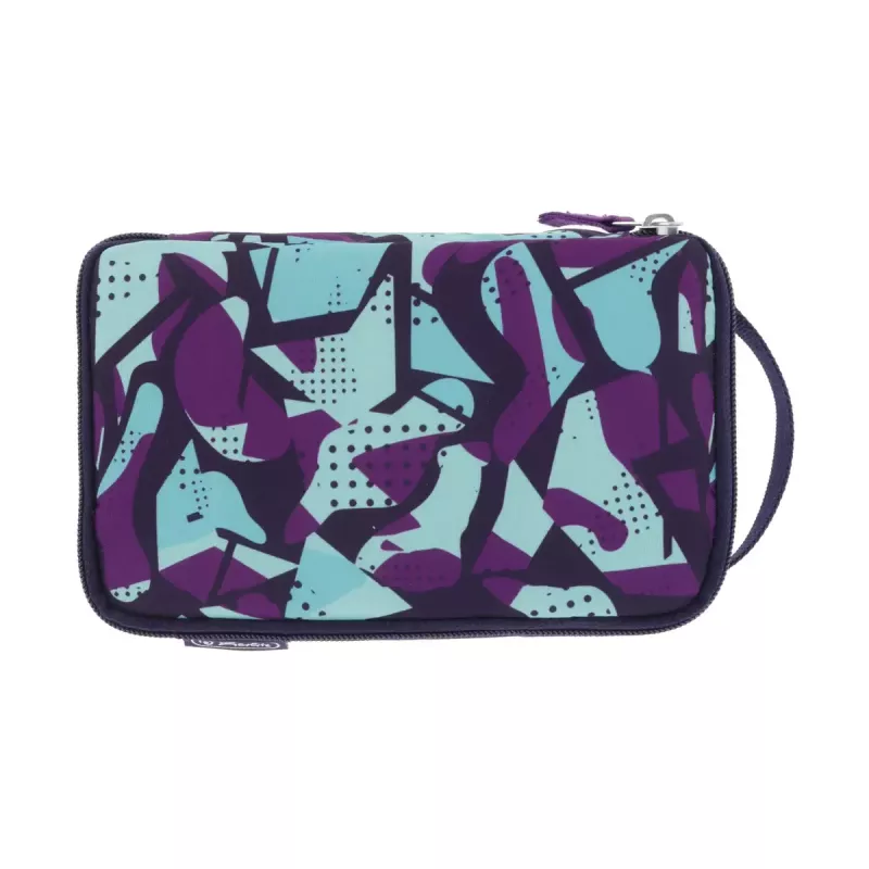 Penaalipussi Herlitz 2 Go CamoPurple polyesteri sininen violetti 210x130x60mm