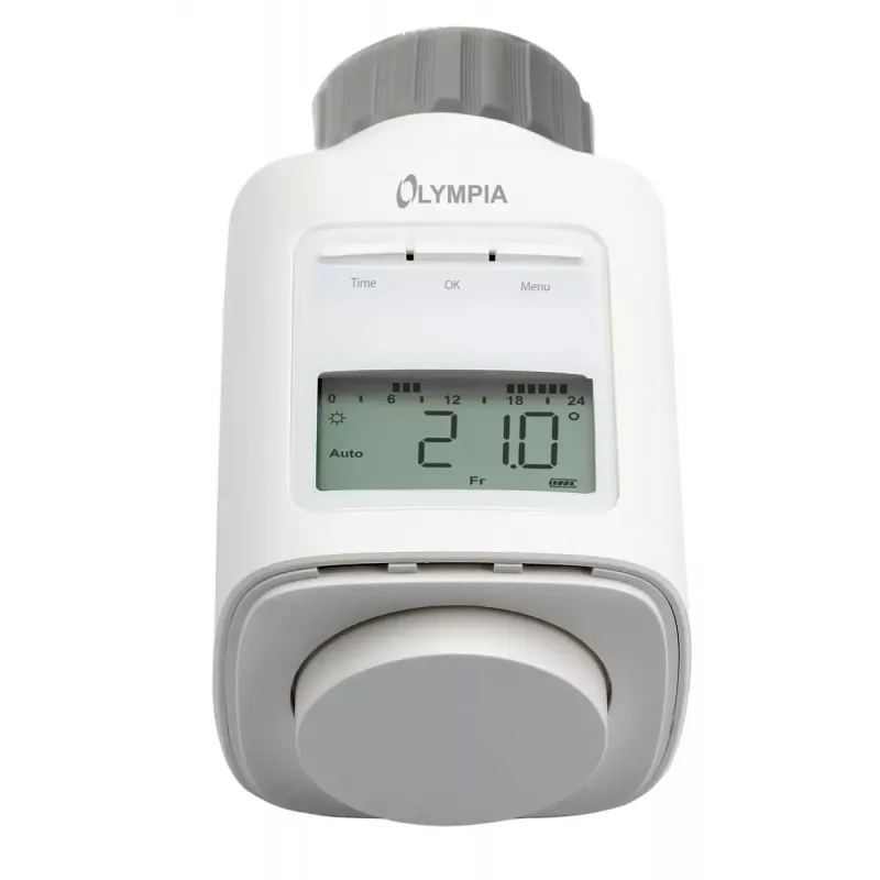 Patteritermostaatti Olympia HT 430-23A (malli 73036) valkoinen, elektroninen ohjaus