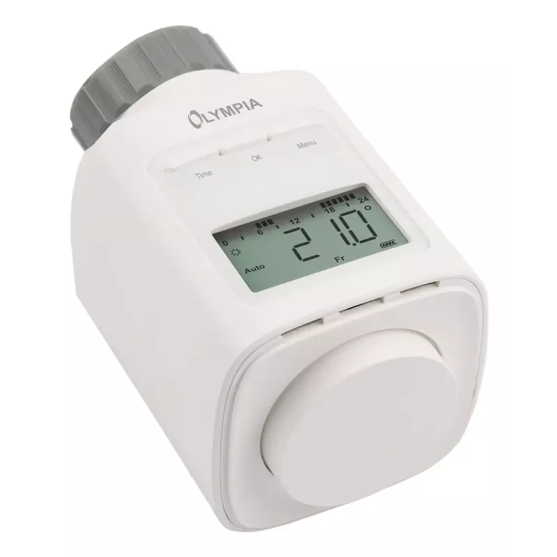 Patteritermostaatti Olympia HT 430-23A (malli 73036) valkoinen, elektroninen ohjaus