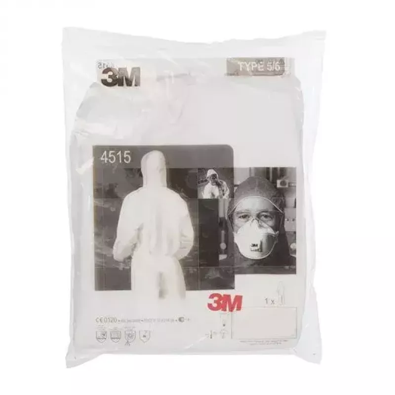 Suojahaalari 3M 4515 valkoinen 3XL SMS-materiaali aikuisille
