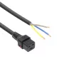 ACT virtakaapeli C19 IEC Lock – avoin pää musta 2 m, PC1174, 5 kpl:n pakkaus