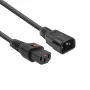 ACT virtakaapeli C13 IEC Lock - C14 musta 2 m, PC1021, 5 kpl:n pakkaus