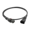 ACT virtakaapeli C13 IEC Lock - C14 musta 2 m, PC1021, 5 kpl:n pakkaus