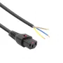 ACT virtakaapeli C13 IEC Lock - avoin pää musta 2 m, PC1025, 5 kpl:n pakkaus