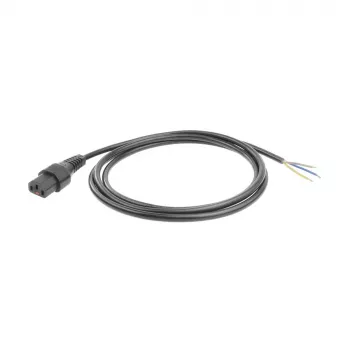 ACT virtakaapeli C13 IEC Lock - avoin pää musta 2 m, PC1025, 5 kpl:n pakkaus