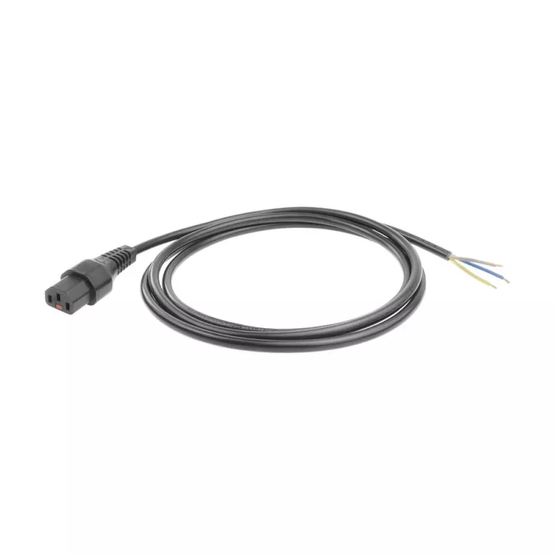 ACT virtakaapeli C13 IEC Lock - avoin pää musta 2 m, PC1025, 5 kpl:n pakkaus