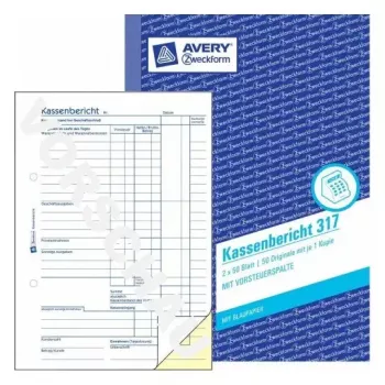 Hallintokirja Avery 317 sininen valkoinen