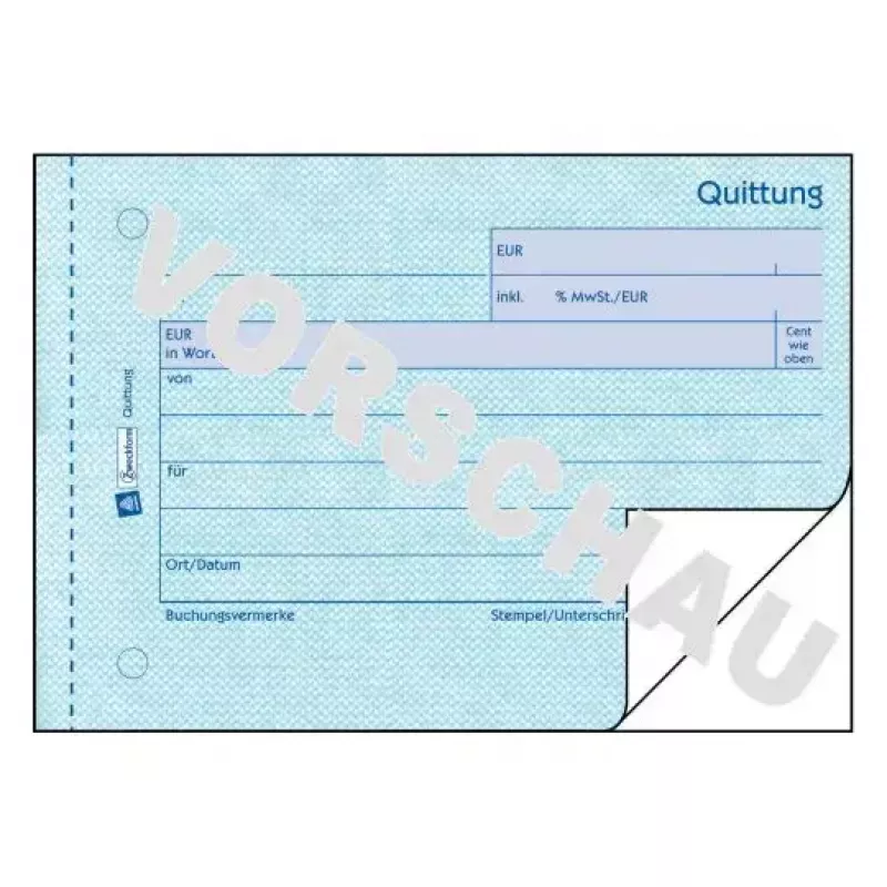 Avery Zweckform 321 Kuittikirja (Quittung), A6 vaaka, 2 x 50 arkkia