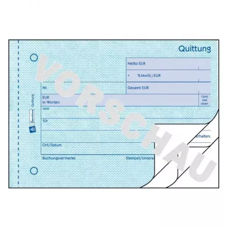 Avery Zweckform 333 Kuittikirja (Quittung), arvonlisävero eritelty erikseen