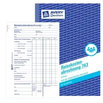 Avery Zweckform 743 Matkalaskulomakekirja, A5, 50 arkkia