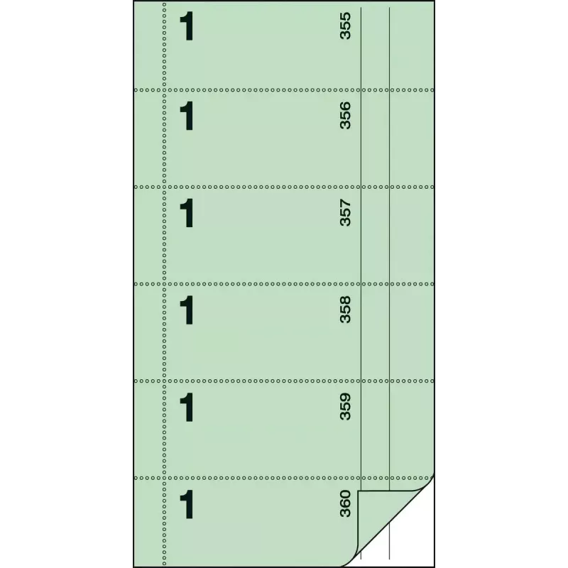 Sigel BO001 Tilausblokki, Tarjoilija nro 1, vaaleanvihreä, 105 x 200 mm, 360 irtirepäistävää arkkia